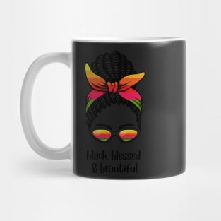 Playful Afro Black Woman Messy Bun Mug